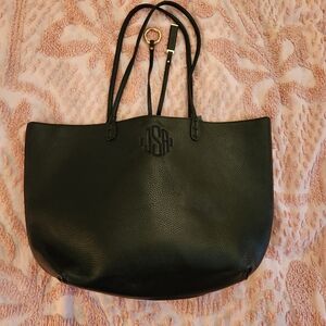 Gorgeous soft black leather tote bag
